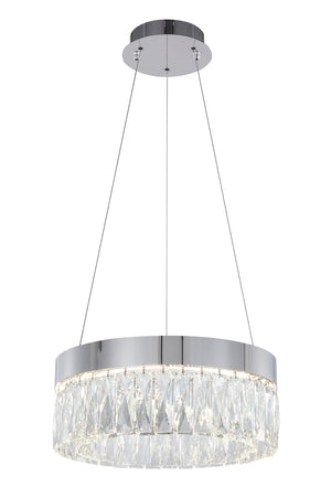 Bethel Chrome LED Chandelier in Stainless Steel & Crystal