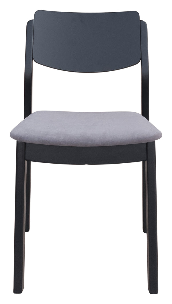 Zuo Modern Desdamona 100% Polyester, Rubberwood Scandinavian Commercial Grade Dining Chair Set - Set of 2 Gray, Black 100% Polyester, Rubberwood