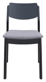 English Elm EE2827 100% Polyester, Rubberwood Scandinavian Commercial Grade Dining Chair Set - Set of 2 Gray, Black 100% Polyester, Rubberwood