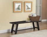 Alpine Furniture Newberry Bench, Salvaged Grey 1468-24 Salvaged Grey Acacia Solids 60 x 16 x 18