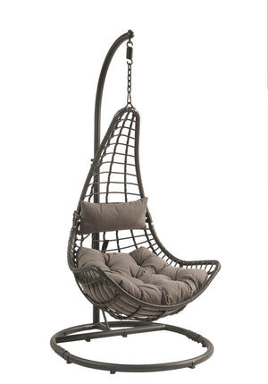 Uzae Patio Patio Hanging Chair with Stand Fabric Content(100% polyester) 45105-ACME