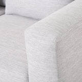 Elliston Contemporary Fabric 3 Seater Sofa with Accent Pillows, Light Gray and Dark Walnut Noble House