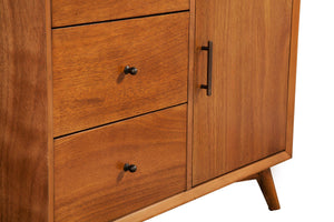 Alpine Furniture Flynn Accent Cabinet, Acorn 966-14 Acorn Mahogany Solids & Okoume Veneer 40 x 19 x 32