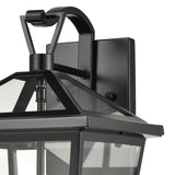 Main Street 16'' High 3-Light Outdoor Sconce - Black