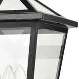 Main Street 19'' High 3-Light Outdoor Post Light - Black