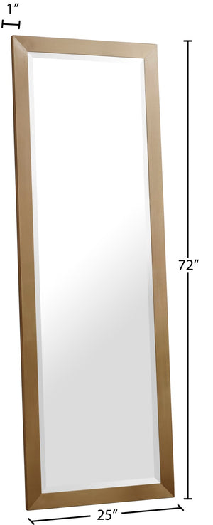 Hepburn Glass / Metal Contemporary Gold Mirror - 25" W x 1" D x 72" H