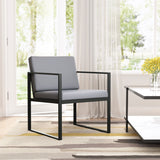 Zuo Modern Claremont 100% Polyurethane, Plywood, Steel Modern Commercial Grade Arm Chair Gray, Black 100% Polyurethane, Plywood, Steel