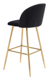 English Elm EE2697 100% Polyester, Plywood, Steel Modern Commercial Grade Bar Chair Black, Gold 100% Polyester, Plywood, Steel