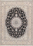 Azerbaijan Collection Hand-Knotted Silk & Wool Area Rug '', Navy