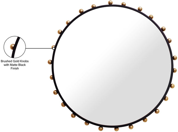 Raven Glass / Iron / Steel Contemporary Black / Gold Mirror - 32" W x 3" D x 32" H