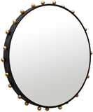 Raven Glass / Iron / Steel Contemporary Black / Gold Mirror - 32" W x 3" D x 32" H