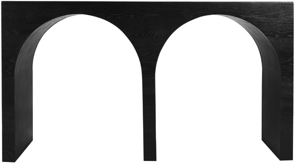 June Oak Wood Mid Century Black Oak Console Table - 54" W x 18" D x 30" H