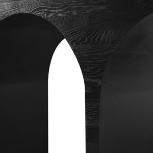 June Oak Wood Mid Century Black Oak Console Table - 54" W x 18" D x 30" H