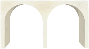 June Oak Wood Mid Century Cream Oak Console Table - 54" W x 18" D x 30" H