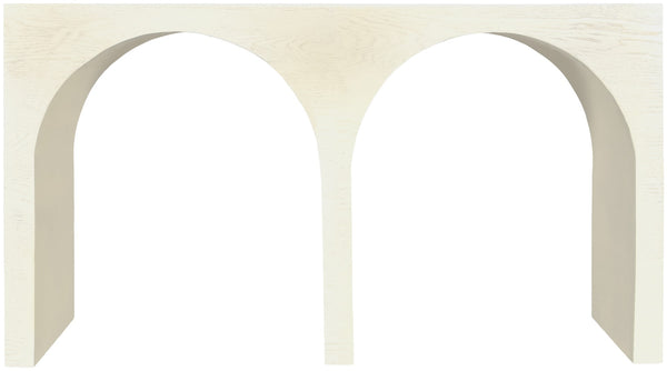 June Oak Wood Mid Century Cream Oak Console Table - 54" W x 18" D x 30" H