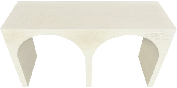 June Oak Wood Mid Century Cream Oak Console Table - 54" W x 18" D x 30" H