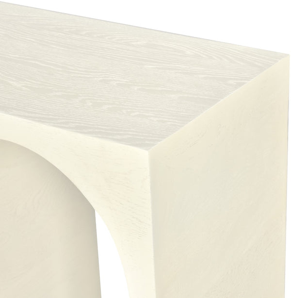 June Oak Wood Mid Century Cream Oak Console Table - 54" W x 18" D x 30" H