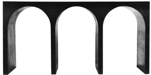 June Oak Wood Mid Century Black Oak Console Table - 60" W x 18" D x 30" H