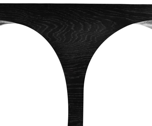 June Oak Wood Mid Century Black Oak Console Table - 60" W x 18" D x 30" H