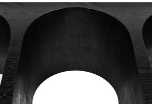 June Oak Wood Mid Century Black Oak Console Table - 60" W x 18" D x 30" H