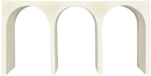 June Oak Wood Mid Century Cream Oak Console Table - 60" W x 18" D x 30" H