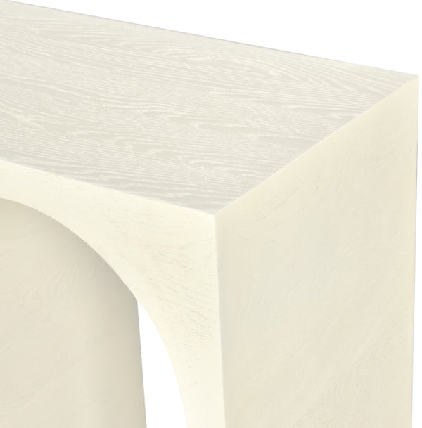 June Oak Wood Mid Century Cream Oak Console Table - 60" W x 18" D x 30" H