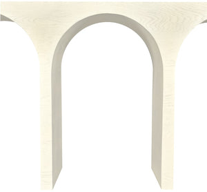 June Oak Wood Mid Century Cream Oak Console Table - 60" W x 18" D x 30" H