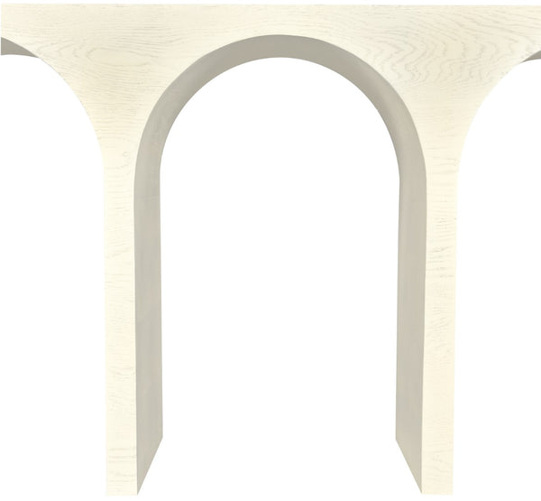 June Oak Wood Mid Century Cream Oak Console Table - 60" W x 18" D x 30" H