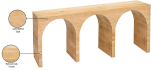 June Oak Wood Mid Century White Oak Console Table - 60" W x 18" D x 30" H