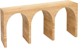 June Oak Wood Mid Century White Oak Console Table - 60" W x 18" D x 30" H