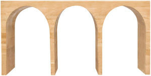 June Oak Wood Mid Century White Oak Console Table - 60" W x 18" D x 30" H