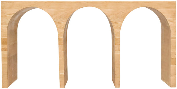 June Oak Wood Mid Century White Oak Console Table - 60" W x 18" D x 30" H