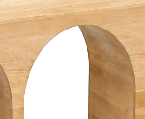 June Oak Wood Mid Century White Oak Console Table - 60" W x 18" D x 30" H