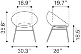 English Elm EE2973 Steel, Polyethylene Modern Commercial Grade Dining Chair Set - Set of 2 Natural, Black Steel, Polyethylene