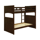 Jasper Casual Twin over Twin Bunk Bed with Ladder Cappuccino