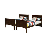 Jasper Casual Twin over Twin Bunk Bed with Ladder Cappuccino