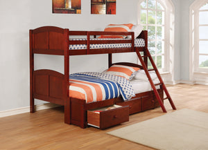 Parker Casual Twin over Full Panel Bunk Bed Chestnut