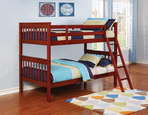 Parker Casual Twin over Twin Bunk Bed Chestnut