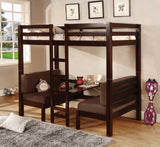 Joaquin Casual Twin over Twin Convertible Loft Bed Brown