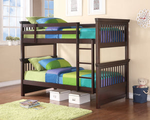 Miles Casual Twin over Twin Bunk Bed Cappuccino