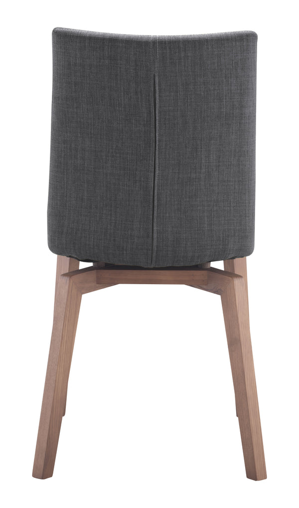 Zuo Modern Orebro 100% Polyester, Plywood, Birch Wood Mid Century Commercial Grade Dining Chair Set - Set of 2 Graphite, Brown 100% Polyester, Plywood, Birch Wood