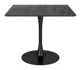 Zuo Modern Molly MDF, Steel Modern Commercial Grade Dining Table Black MDF, Steel