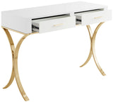 Monroe Stainless Steel Contemporary Gold Vanity / Desk / Console - 43.5" W x 16.5" D x 31.5" H