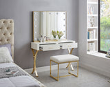 Monroe Stainless Steel Contemporary Gold Vanity / Desk / Console - 43.5" W x 16.5" D x 31.5" H