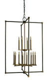 12-Light Mahogany Bronze/Antique Brass Lexington Chandelier