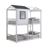 Belton Contemporary House-themed Twin over Twin Bunk Bed White