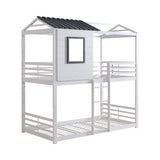 Belton Contemporary House-themed Twin over Twin Bunk Bed White