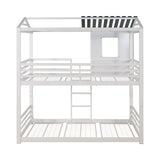 Belton Contemporary House-themed Twin over Twin Bunk Bed White