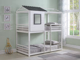 Belton Contemporary House-themed Twin over Twin Bunk Bed White