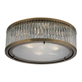 Linden Manor 16'' Wide 3-Light Flush Mount - Aged Brass